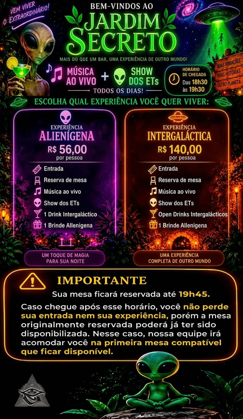 Escolha sua Experiência Jardim Secreto